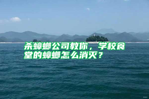 殺蟑螂公司教你，學校食堂的蟑螂怎么消滅？