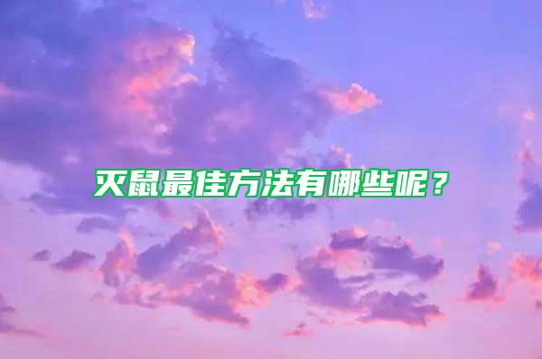滅鼠最佳方法有哪些呢？