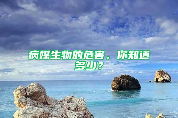 病媒生物的危害，你知道多少？