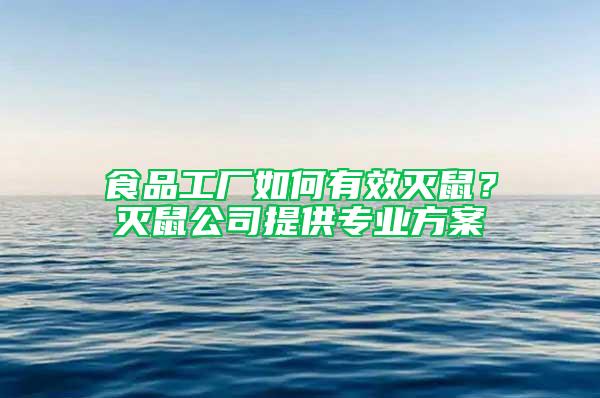 食品工廠如何有效滅鼠？滅鼠公司提供專業方案
