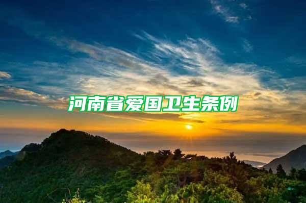 河南省愛國衛生條例