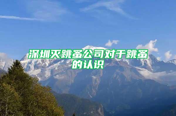 深圳滅跳蚤公司對于跳蚤的認(rèn)識
