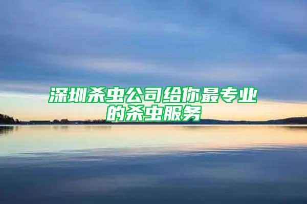 深圳殺蟲公司給你最專業的殺蟲服務