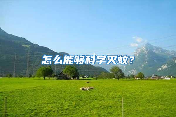 怎么能夠科學滅蚊？