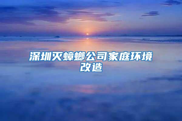 深圳滅蟑螂公司家庭環境改造