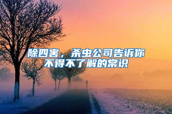 除四害，殺蟲公司告訴你不得不了解的常識