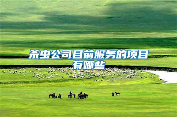 殺蟲公司目前服務(wù)的項(xiàng)目有哪些