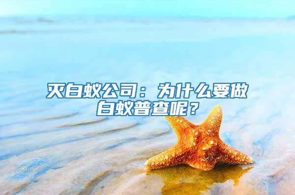 滅白蟻公司：為什么要做白蟻普查呢？