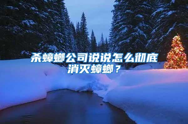殺蟑螂公司說說怎么徹底消滅蟑螂？