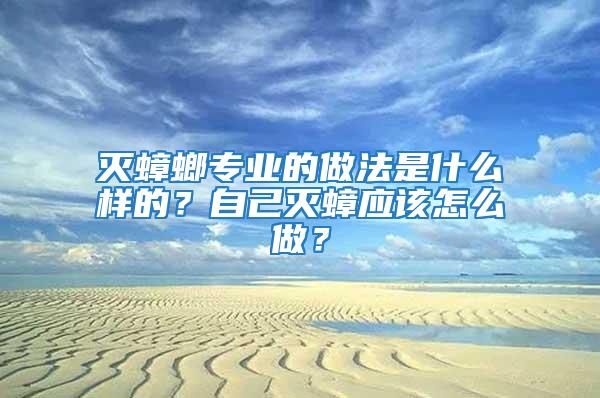 滅蟑螂專業的做法是什么樣的？自己滅蟑應該怎么做？