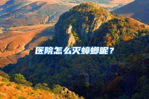 醫院怎么滅蟑螂呢？