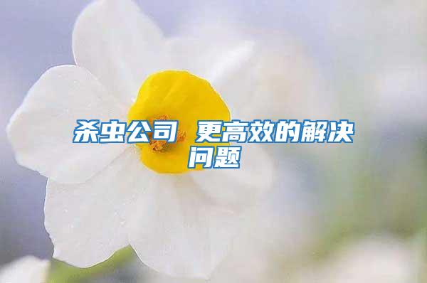 殺蟲(chóng)公司 更高效的解決問(wèn)題