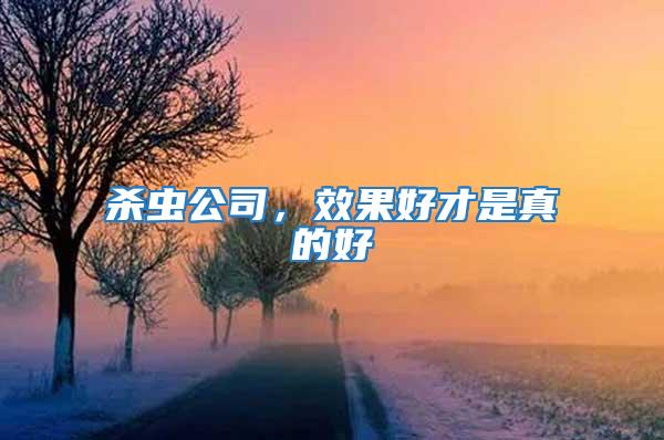 殺蟲(chóng)公司，效果好才是真的好