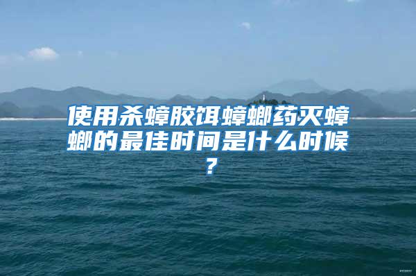 使用殺蟑膠餌蟑螂藥滅蟑螂的最佳時間是什么時候？