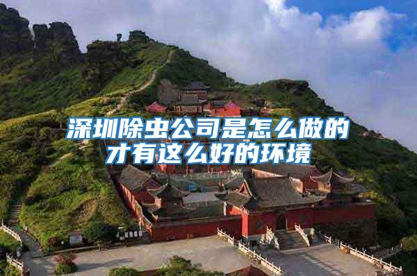 深圳除蟲(chóng)公司是怎么做的才有這么好的環(huán)境