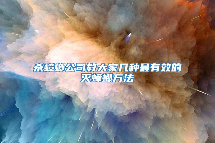 殺蟑螂公司教大家幾種最有效的滅蟑螂方法