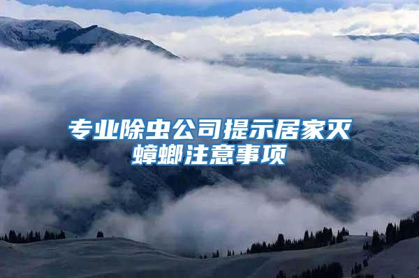 專業(yè)除蟲公司提示居家滅蟑螂注意事項(xiàng)