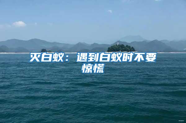 滅白蟻：遇到白蟻時不要驚慌