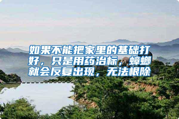 如果不能把家里的基礎打好，只是用藥治標，蟑螂就會反復出現，無法根除