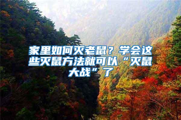 家里如何滅老鼠？學(xué)會(huì)這些滅鼠方法就可以“滅鼠大戰(zhàn)”了