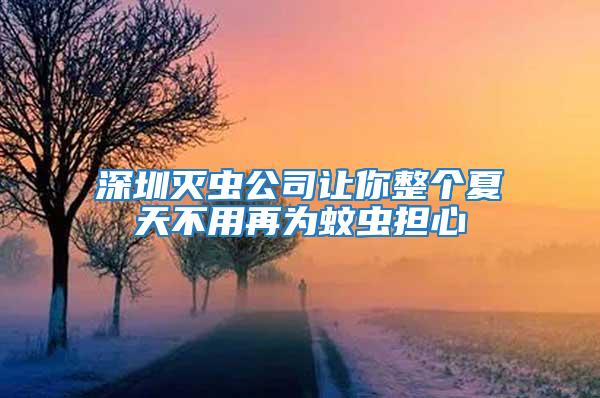 深圳滅蟲公司讓你整個夏天不用再為蚊蟲擔心
