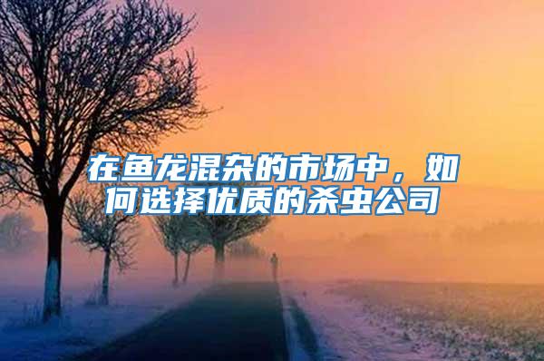 在魚(yú)龍混雜的市場(chǎng)中，如何選擇優(yōu)質(zhì)的殺蟲(chóng)公司