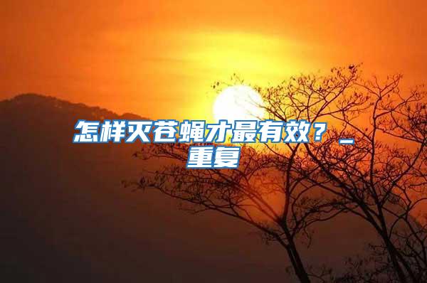 怎樣滅蒼蠅才最有效？_重復