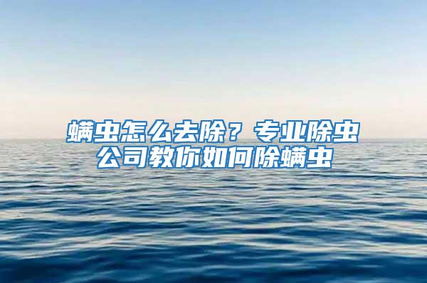 螨蟲怎么去除？專業除蟲公司教你如何除螨蟲