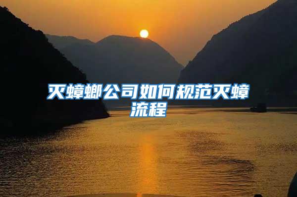 滅蟑螂公司如何規范滅蟑流程