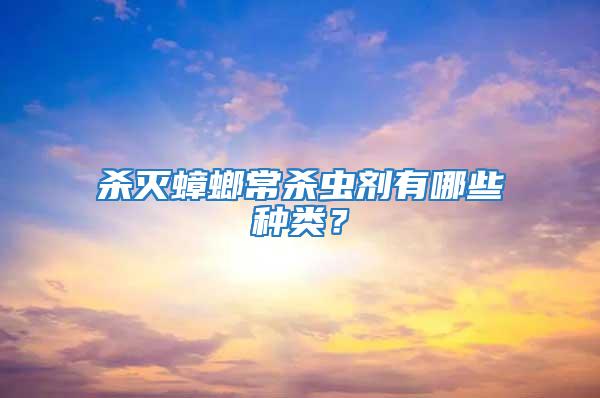 殺滅蟑螂常殺蟲劑有哪些種類？