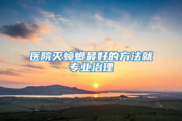 醫院滅蟑螂最好的方法就專業治理