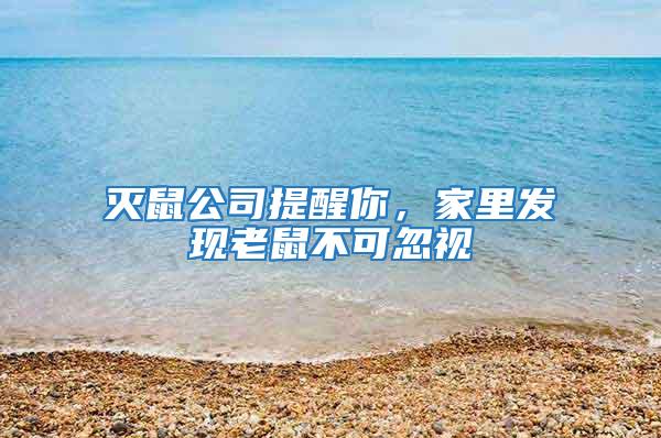 滅鼠公司提醒你，家里發現老鼠不可忽視