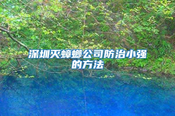 深圳滅蟑螂公司防治小強的方法